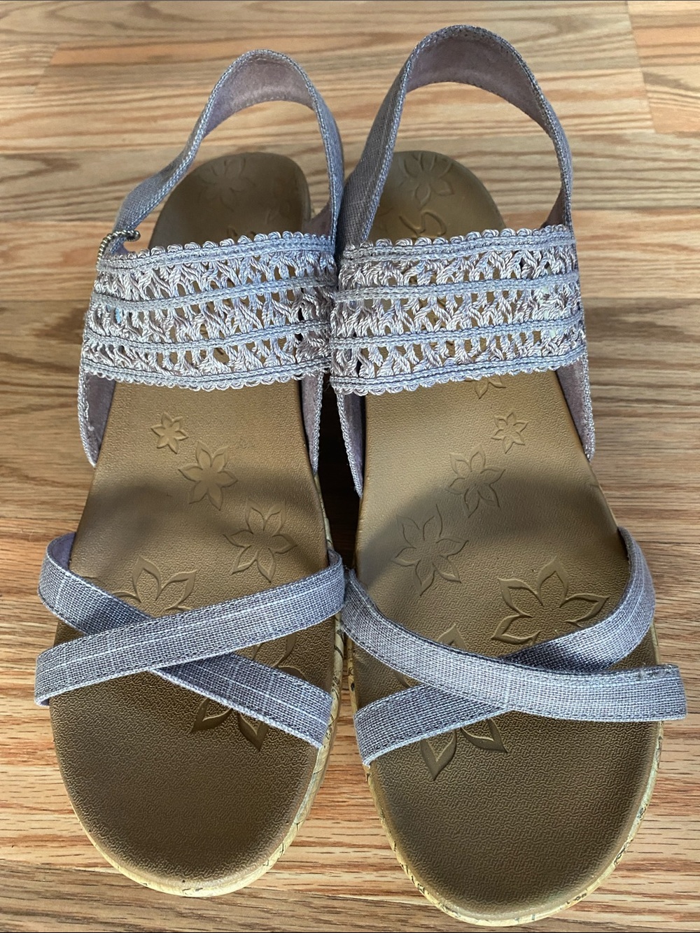 Skechers Women's Lavender Strappy Sandals with Comfy Footbed-11 NWT Pretty Cork - Picture 9 of 10